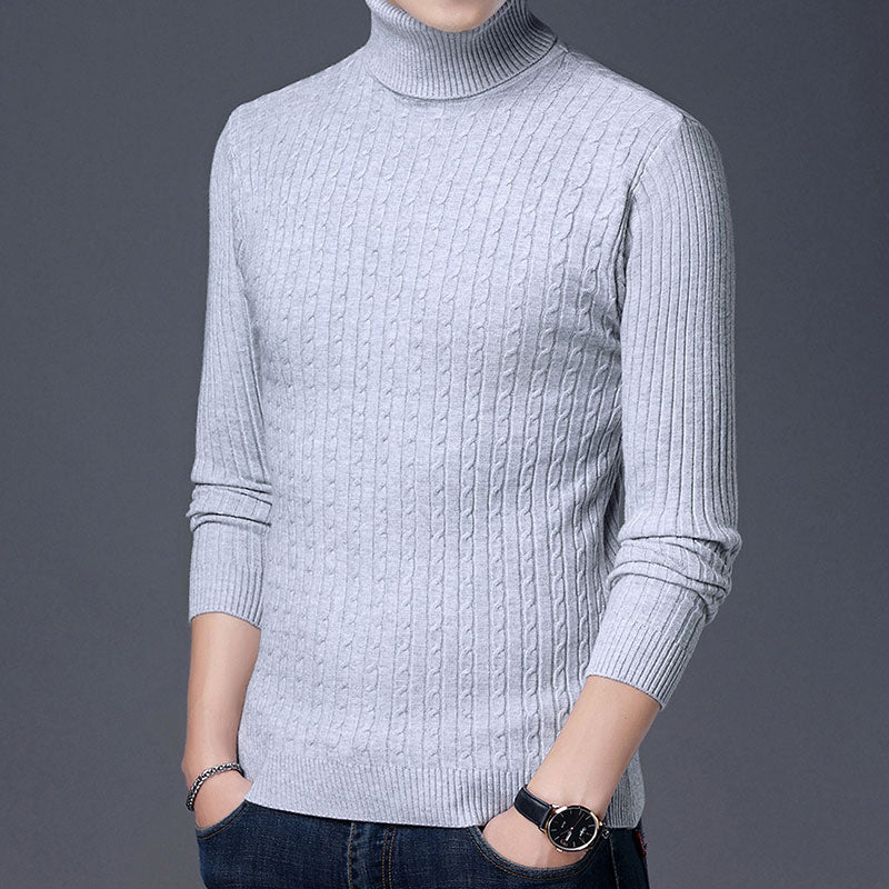 2021 New Casual Knitted Turtleneck Sweater Men Pullover Clothing Fashion Clothes Knit Winter Warm Mens Sweaters Pullovers 81332