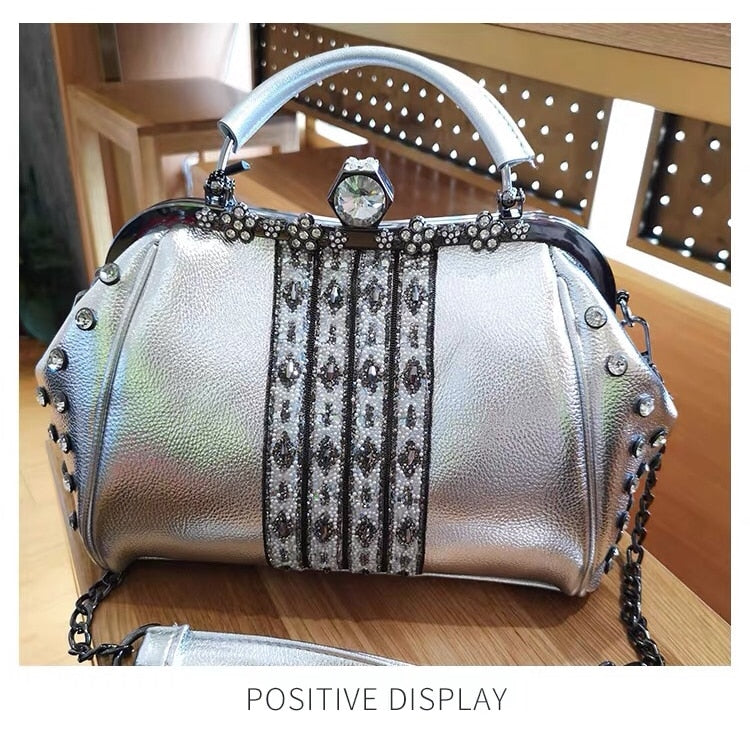 Brand Rhinestones Women's Handbags Female Shoulder bag designer Luxury Lady Tote Large Capacity Zipper Handbag for Women