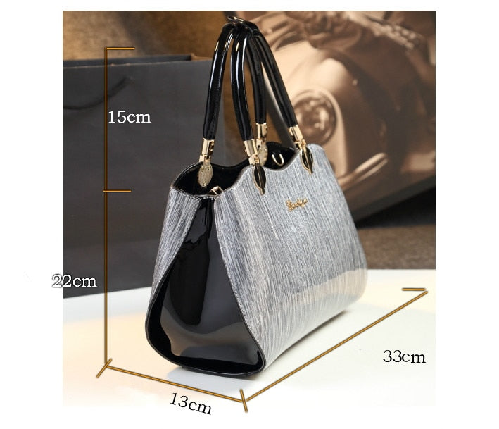 New arrival korean style simple pillow shoulder bags handbags women famous brands top handle bag patent leather messenger clutch