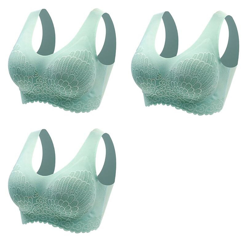 3pcs Latex Bra Seamless Bras For Women With Pad Vest Top Bra