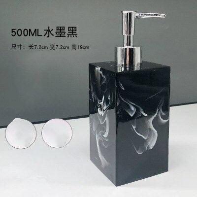 Luxury Resin Bathroom Accessories Set Tray 5pcs Set Nordic White Marble Texture Resin Bathroom Kit Soap Dispenser Storage Tray