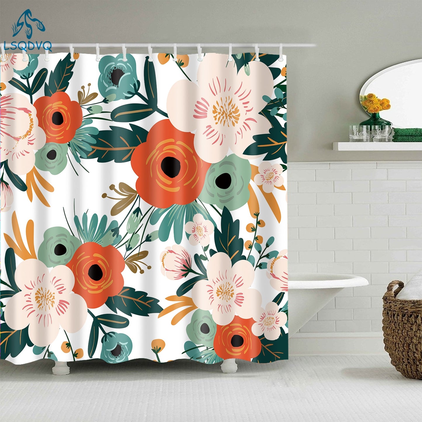 Maple Cactus Autumn Leaves Shower Curtains Bathroom Curtain Frabic Waterproof Polyester Multiple Sizes Bath Bathroom Curtain