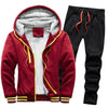 2021 Fleece Hooded Tracksuit Men 2 Pieces Set Sweatshirt + Sweatpants Sportswear Zipper Hoodies Casual Sets Mens Clothing S-5XL