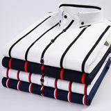 Summer Fashion Men Shirt Cotton Striped Short Sleeve Casual Shirts Button Down Collar Slim Fit Classic Clothing