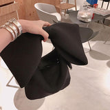 Designer Women Handbags Bow Day Clutches Bag Ladies Evening Party Clutches Black Handbag Shoulder Bag(Black)