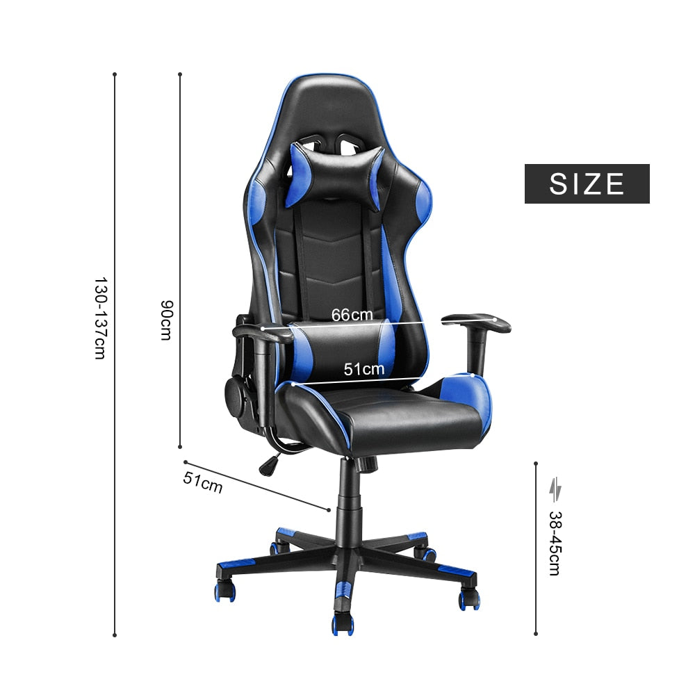 Panana Adjustable Office Chair Ergonomic High-Back Faux Leather Racing Bedroom Computer Game Chairs Reclining Seating