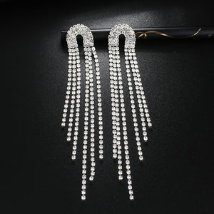 Rhinestone earrings Tassel Drop Earring For Women Luxury Jewelry Long Dangle Earing 2019 Party fashion accessories E619