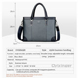 Classic Design Handbag For Man Business Briefcase Computer Bag Men's Office Bags Waterproof PVC Fabric Travel Work Shoulder Bag