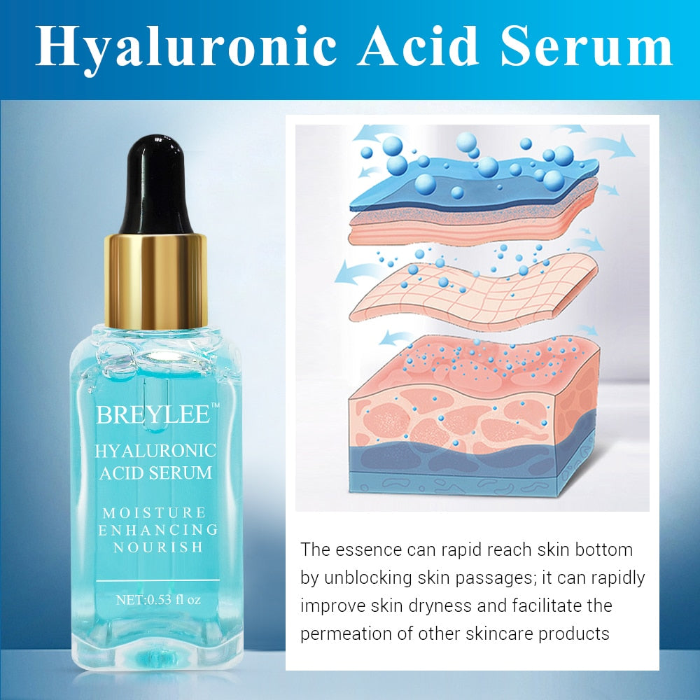 BREYLEE Hyaluronic Acid Moisturizing Set Serum Eye Cream Facial Cream Repairing Dryness Rough Whitening Face Skin Care