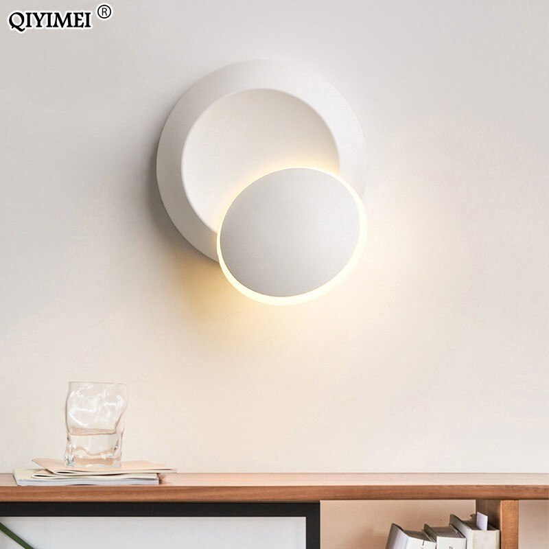 Wall Lamps Black White body for Bedroom living room 90-260V Wall Light Indoor Led Wall Lamp Rotatable Plated Metal 5W Led Sconce