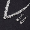 TREAZY Silver Color Rhinestone Crystal Bridal Jewelry Sets for Women Necklace Earrings Bracelet Set Wedding Jewelry Accessories