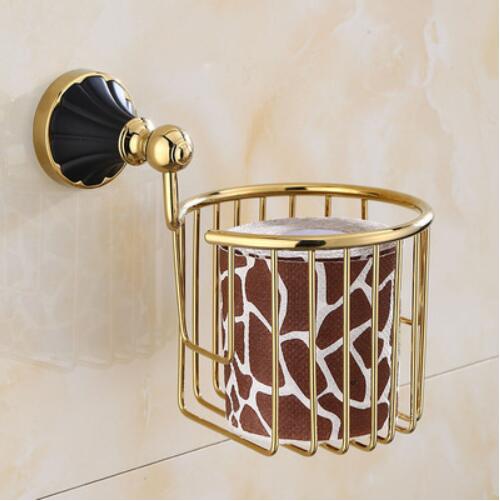 Bathroom Accessories Zinc alloy black gold Finish Towel Ring Robe Hook Toilet Brush Holder Towel Bar Bathroom Set Paper Holder