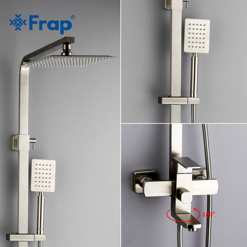 Frap Shower Faucets Top Quality Contemporary Bathroom Shower Faucet Bath Taps Rainfall Shower Head Set Mixer Torneira