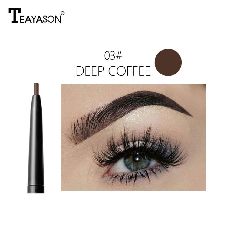 Waterproof Natural Long Lasting Paint Tattoo Eyebrow Black Brown Eyebrow Pencil With Brush Makeup