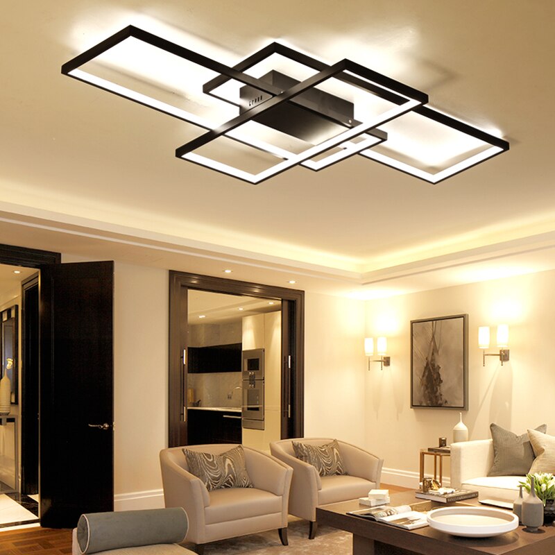 NEO Gleam Rectangle Aluminum Modern Led ceiling lights for living room bedroom AC85-265V White/Black Ceiling Lamp Fixtures