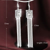 Hesiod Silver Color Women Earrings Full Crystal Long Tassel Leaf Star Pendant Earrings for Wedding Romantic Christmas Gifts