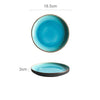 Ice Cracking Glaze Ceramic Tableware Household Dishes Rice Bowls Steamed Fish Dishes Porcelain Blue Dinner Plates