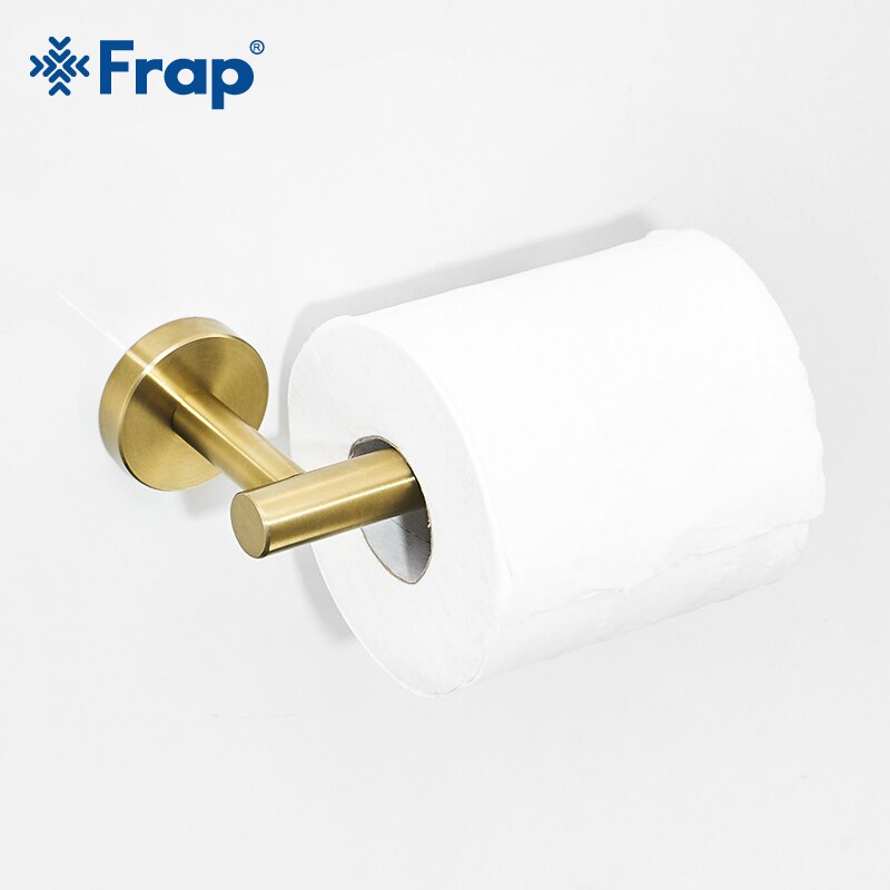 Frap Gold Bathroom Hardware Set Paper Holder Towel Rack Robe Hook Towel Bar Stainless Steel Bathroom Accessories Y38124-1