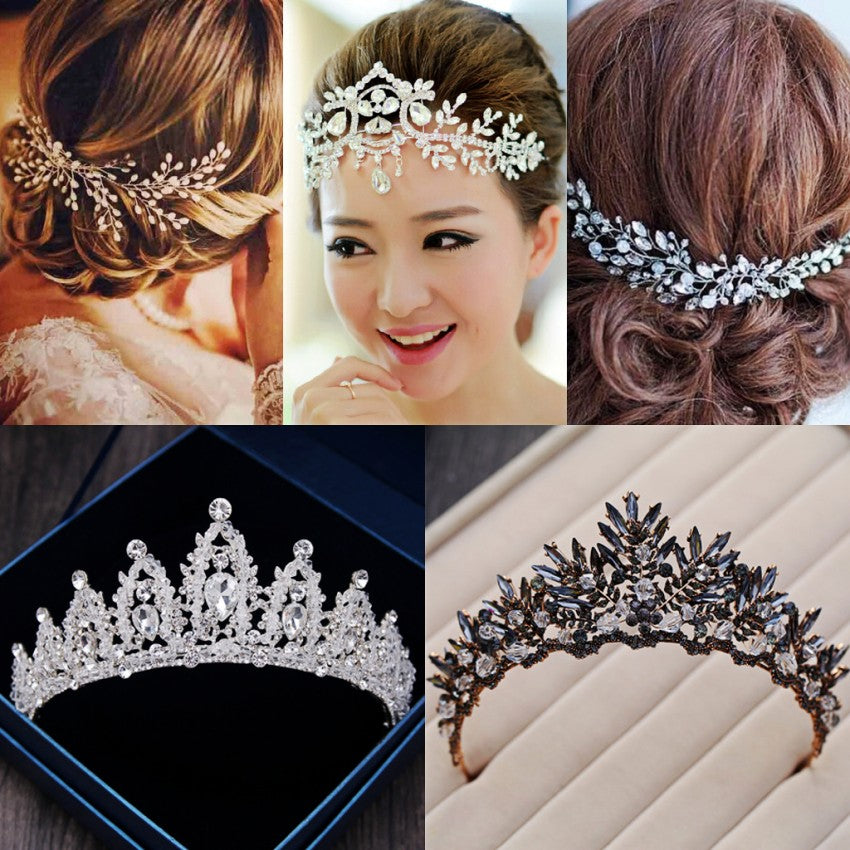 Magnificent Pearl Wedding Bridal Jewelry Sets Women Bride Wedding Party Jewelry Accessories Crystal Tiara Crown Earring Necklace