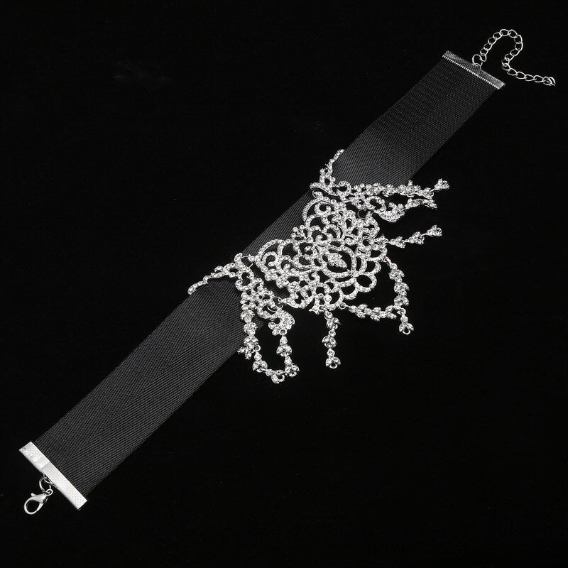 Luxury Rhinestone Choker Crystal Necklace Women gothic choker Maxi statement Necklace 2018 fashion jewelry Collar Collier femme