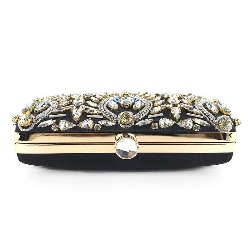 Luxury Diamond Rhinestone Clutch Bags Exquisite Female clutches Pearls Beaded Chain Handbags Wedding Purse Shouler Bag ZD1234