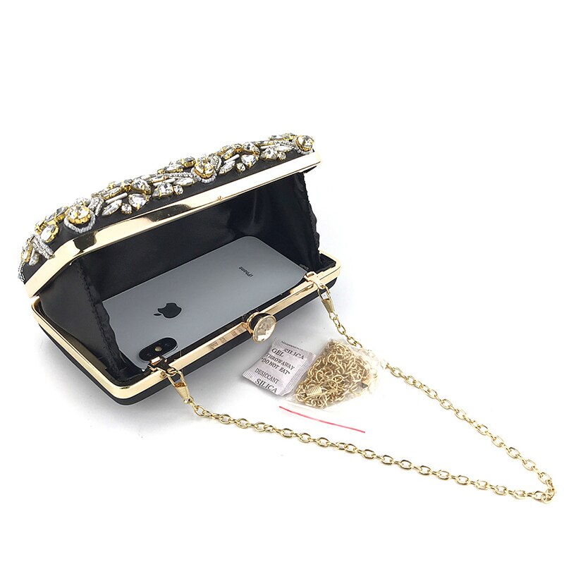 Luxury Diamond Rhinestone Clutch Bags Exquisite Female clutches Pearls Beaded Chain Handbags Wedding Purse Shouler Bag ZD1234