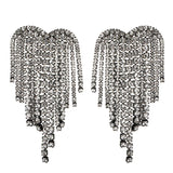 Luxury Crystal Heart Earrings For Women Trendy Fringe Fashion Dangle Statement Love Drop Earings Party Jewelry