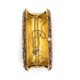 XIYUAN BRAND Gold Crystal glass diamond Shoulder Bag Evening Box Clutch Handbag Purses Women Party Bridal Wedding Metal Clutches
