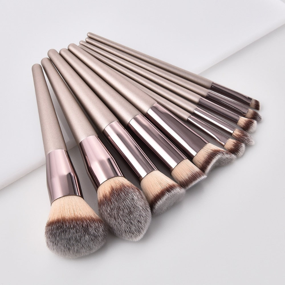 Luxury Champagne Makeup Brushes Set For Foundation Powder Blush Eyeshadow Concealer Make Up Brush Cosmetics Beauty Tools