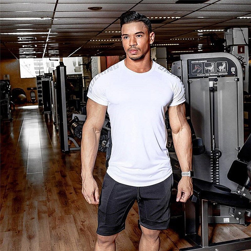 New arrival Bodybuilding and Fitness Shirts Mens Short Sleeve T-shirt GymS Shirt Men Muscle Tights Gasp Fitness T Shirt tops