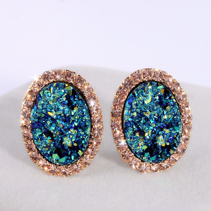 New Fashion Round Stud Earrings For Women Charm Crystal Earrings Brincos Wedding Earring Jewelry Elegant Gift E1720