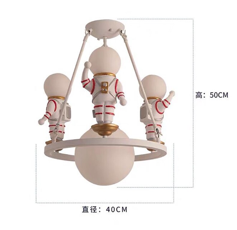 Minimalism White Astronaut Hanging Lamp Chandeliers E14 Ceiling Suspension Led Lamp for Children Boy Girl Room Light Decoration