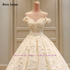 Custom Made Off The Shoulder princess ballgown Beading Appliques Lace Flowers Princess Ball Gown Wedding Dresses Plus Size