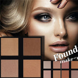 4 Colors Shade Bronzing Matte Shimmer Face Foundation Base Makeup Fix Pressed Powder Palette Concealer Contour Nude Cosmetics