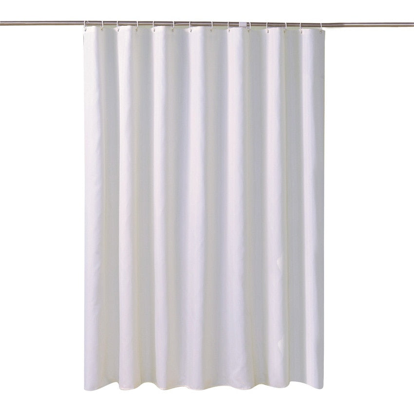 White Shower Curtains Waterproof Thick Solid Bath Curtains For Bathroom Bathtub Large Wide Bathing Cover 12 Hooks rideau de bain