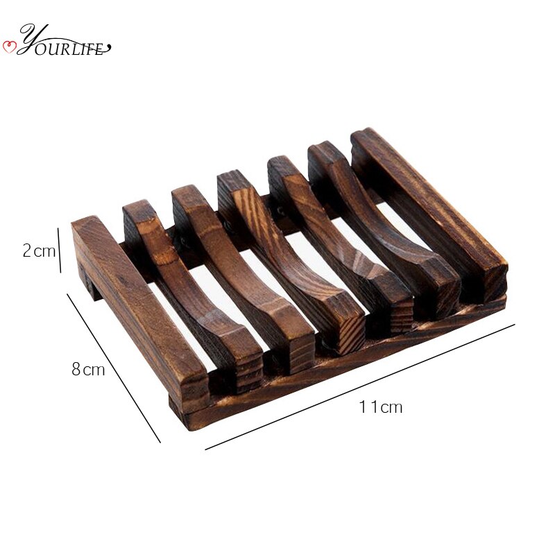 OYOURLIFE Natural Carbonation Mildew Resistance Wooden Soap Tray Bathroom Drain Soap Holder Case Soap Dish Bathroom Accessories