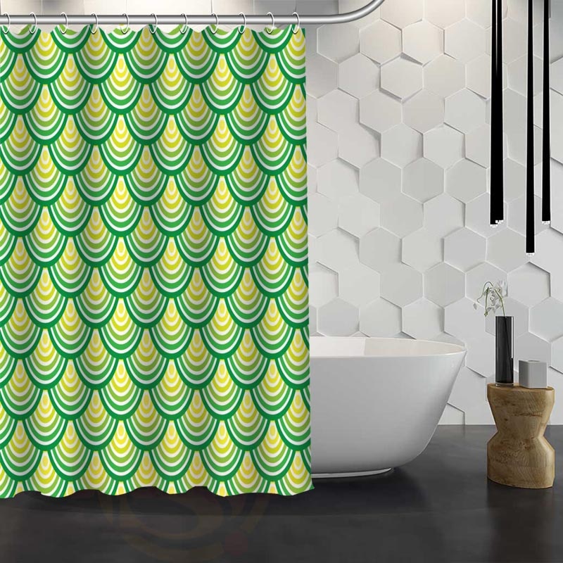 Custom Classic Striped Pattern Shower Curtain With Hooks High Defintion Printing Fabric Shower Curtain for Bathroom