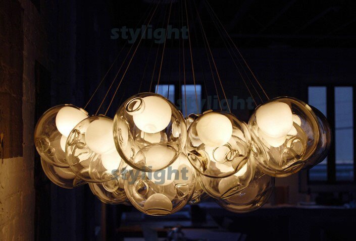 Diameter 10cm, 19 heads mordern lamp Glass ball pendant lights chandelier of colourful glass spheres