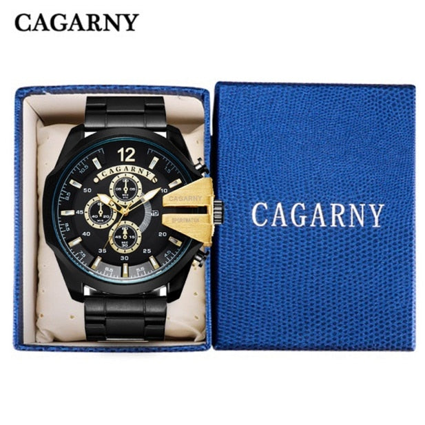 Mens Watches Top Brand Luxury Gold Steel Quartz Watch Men Cagarny Casual Male Wrist Watch Military Relogio Masculino Dropship