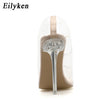Eilyken Clear PVC Transparent Pumps Sandals Perspex Heel Stilettos High Heels Point Toes Womens Party Shoes Nightclub Pump 35-42