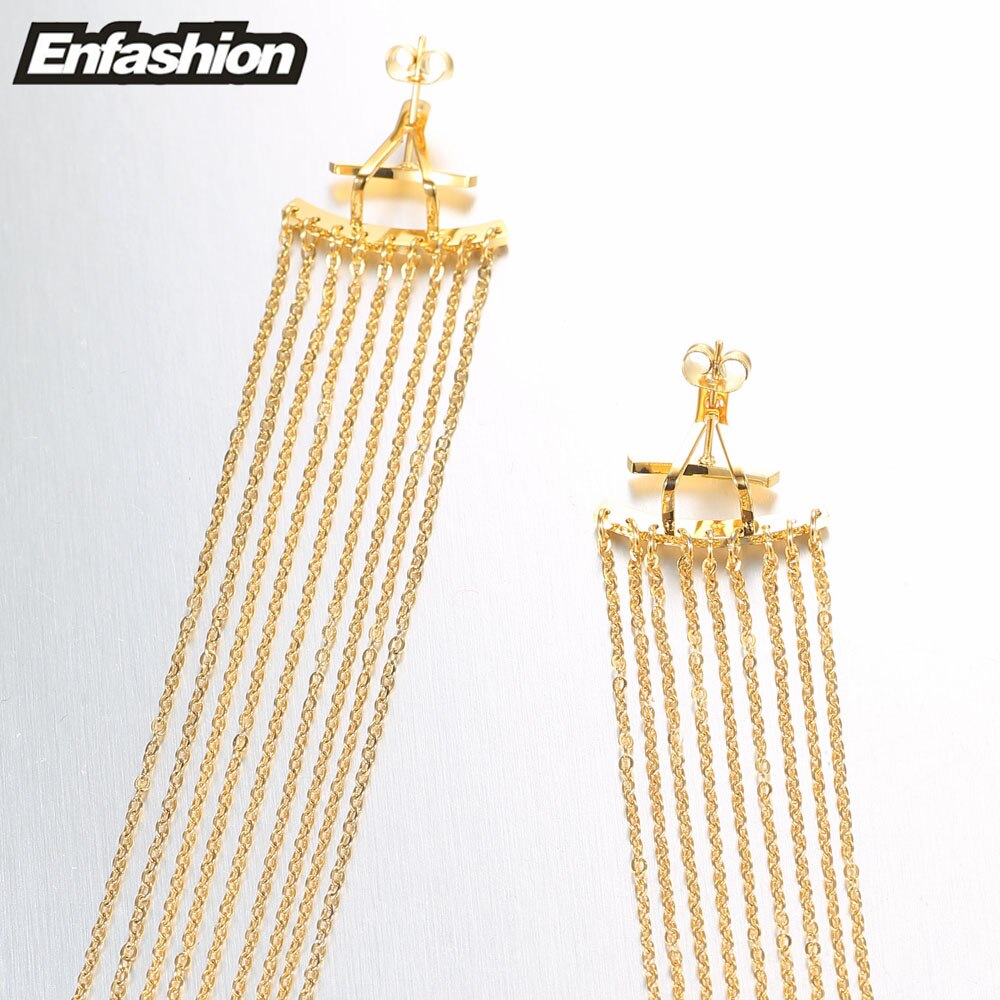 Enfashion Long Tassels Dangle Earrings Gold Color Earings Drop Earrings For Women Long Earring Fashion Jewelry brinco