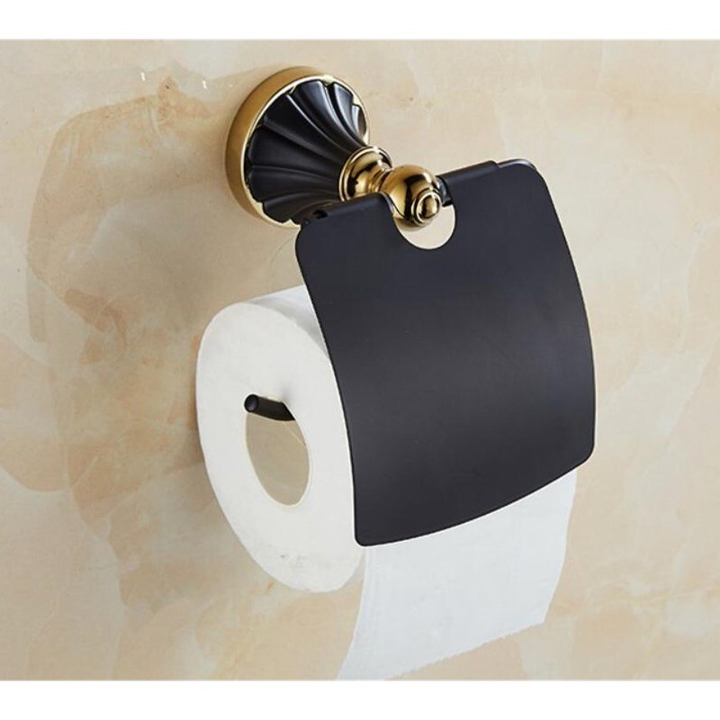 Bathroom Accessories Zinc alloy black gold Finish Towel Ring Robe Hook Toilet Brush Holder Towel Bar Bathroom Set Paper Holder