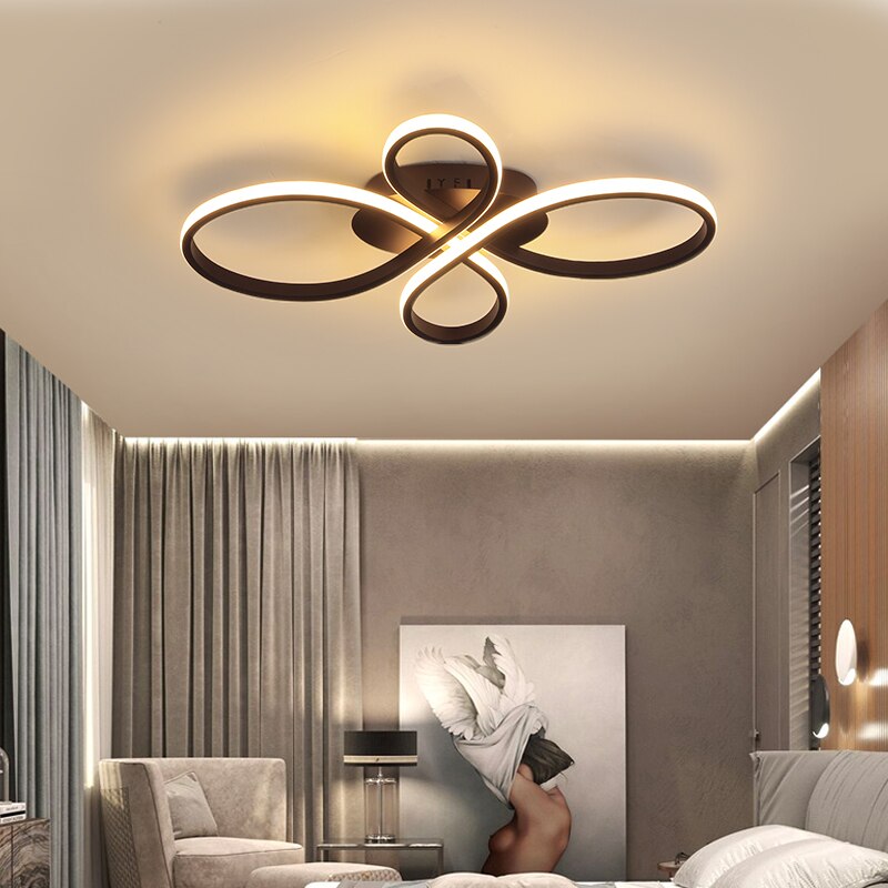 NEO Gleam New Hot RC White/Coffee Modern Led Ceiling Lights For Living Room Bedroom Study Room Dimmable Ceiling Lamp Fixtures