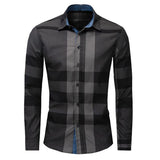 NEW shirt Business casual autumn long sleeve men shirts High quality brand 100% cotton plaid shirt men Plus Size chemise homme