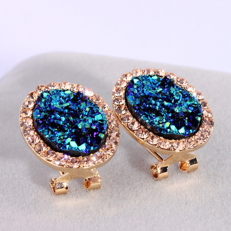 New Fashion Round Stud Earrings For Women Charm Crystal Earrings Brincos Wedding Earring Jewelry Elegant Gift E1720