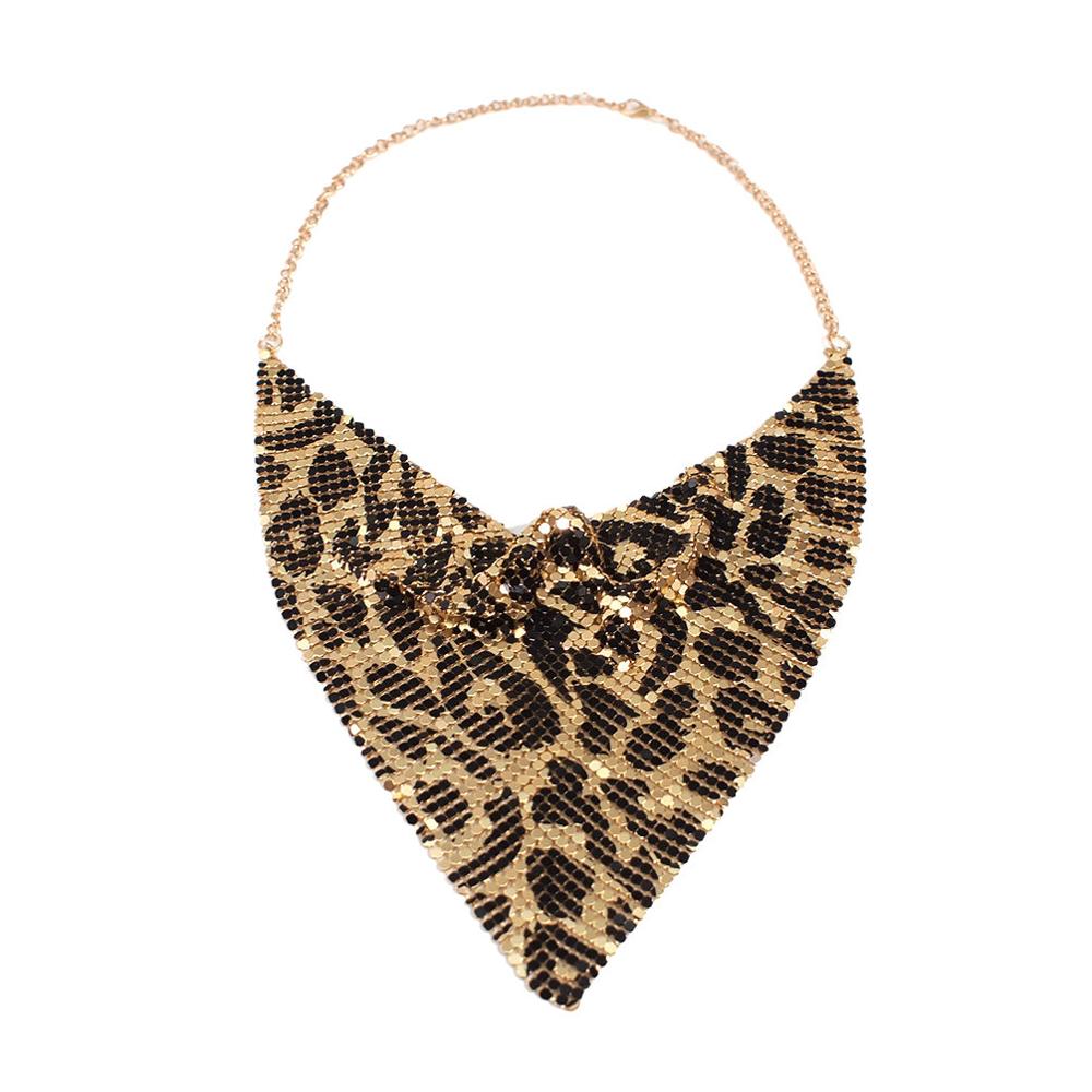 MANILAI Fashion Shining Metal Slice Leopard Choker Necklaces For Women Party Wedding Jewelry Accessories Indian Necklace 2020