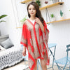 Boho Batwing Sleeve Chiffon Blouse Women Casual Floral Print Loose Kimono Shirts Big Size Beach Tunic Tops Peplum Blusa Robe