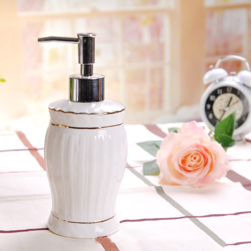 5PCS Bathroom Ceramic Set Bathroom Accessories Bathroom Toiletries Electric Toothbrush Holder Soap Box Soap DispenserBathroomSet