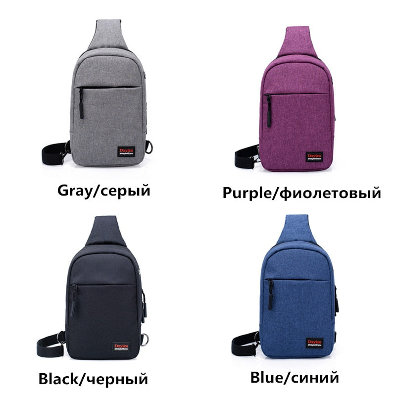 DINGXINYIZU Fashion Men Chest Pack Canvas Small Single Shoulder Strap Pack Bags For Women Casual Travel