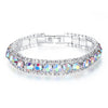Women Zircon Bracelet Fashion 4 Colors Crystal Tennis Bracelet For Women White Gold Color Wedding Bands Jewelry Holiday Gift